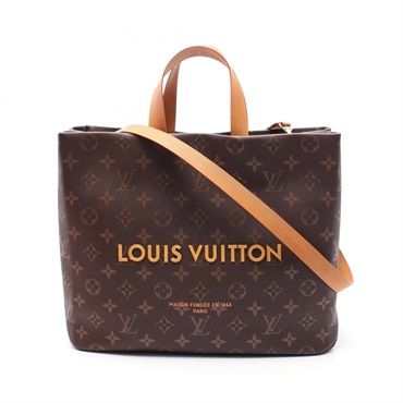 LOUIS VUITTON Shopper Tote MM shoulder Bag M13928 Monogram leather Brown Used