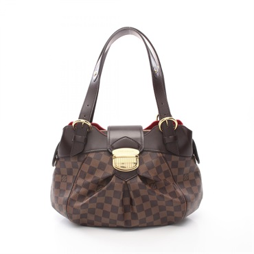 LOUIS VUITTON Sistina PM Handbag N41542 Damier canvas leather Ebene Used Women