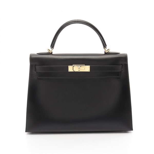 HERMES Kelly 32 2way Handbag Box calf leather Black Used Women GHW F