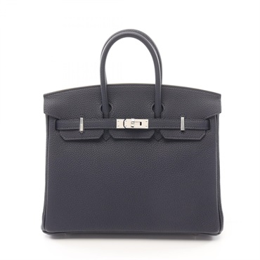 HERMES Birkin 25 Handbag 041344CK Togo leather Navy Blue nuit Used Women W SHW