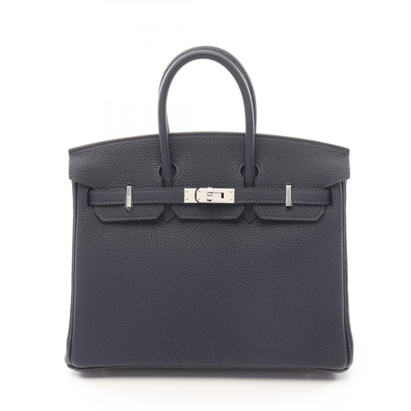 HERMES Birkin 25 Handbag 041344CK Togo leather Navy Blue nuit Used Women W SHW