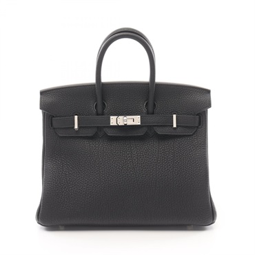 HERMES Birkin 25 Handbag 041344CK Togo leather Black Used Women W SHW