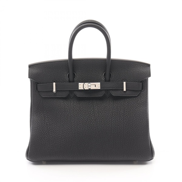 HERMES Birkin 25 Handbag 041344CK Togo leather Black Used Women W SHW