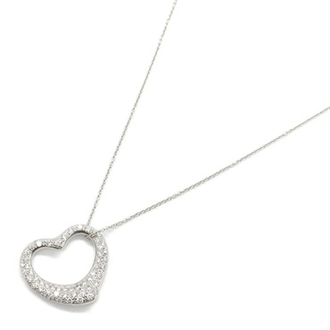 TIFFANY＆CO Open Heart Necklace Full Diamond Pt950 Platinum Used women Pendant