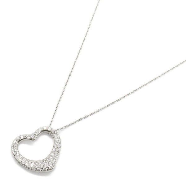 TIFFANY＆CO Open Heart Necklace Full Diamond Pt950 Platinum Used women Pendant