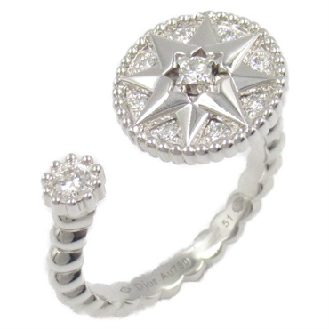 Dior Rose des Vents Ring Diamond 18KWG White Gold Used women US size 5.75 #51