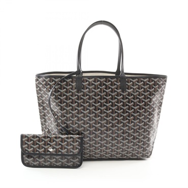 GOYARD Saint Louis PM Tote Hand Bag canvas leather Black Multicolor Used Women