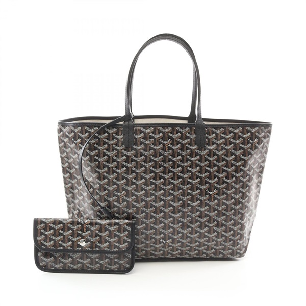 GOYARD Saint Louis PM Tote Hand Bag canvas leather Black Multicolor Used Women