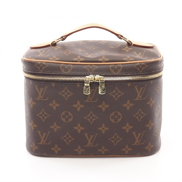 LOUIS VUITTON Nice BB Hand vanity bag M42265 Monogram canvas leather Brown Used