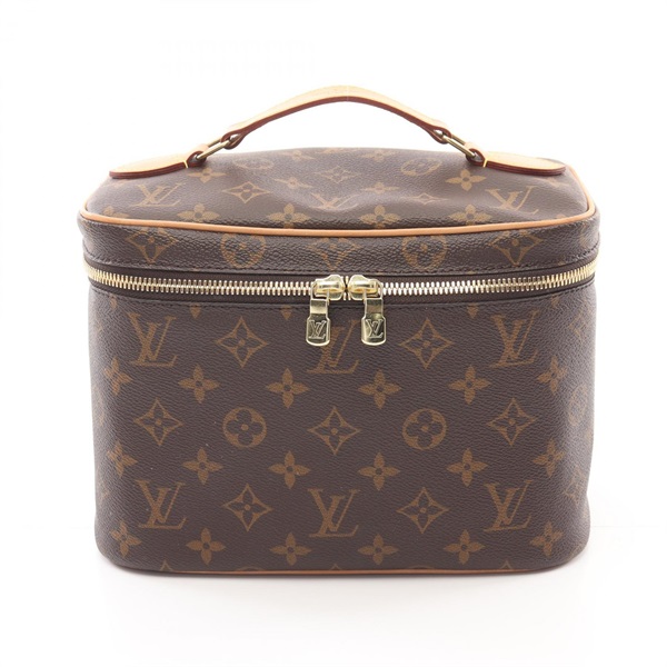 LOUIS VUITTON Nice BB Hand vanity bag M42265 Monogram canvas leather Brown Used