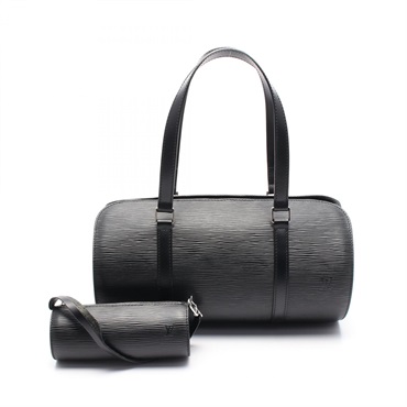 LOUIS VUITTON Souflot Hand bag M52222 Epi leather noir used LV