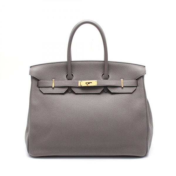 HERMES Birkin 35 Handbag Togo leather Gray Grimayer Used Women A GHW