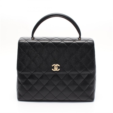 CHANEL Matelasse Hand bag A12397 leather Black Used GHW