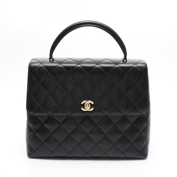 CHANEL Matelasse Hand bag A12397 leather Black Used GHW