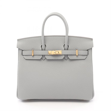 HERMES Birkin 25 Handbag 041344CC Togo leather Blue Lynn Used Women W GHW