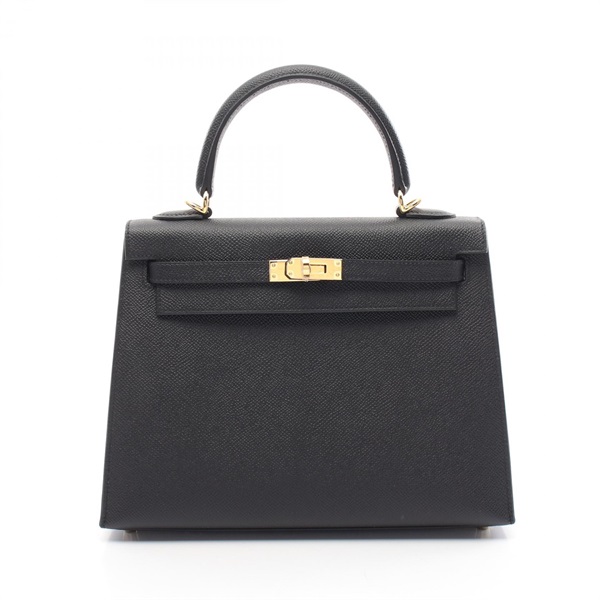 HERMES Kelly 25 2way Handbag 038416CC Epsom leather Black Used Women GHW W