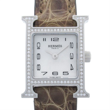 HERMES H watch mini Wrist Watch HH1.131 Quartz Stainless Steel Used Women