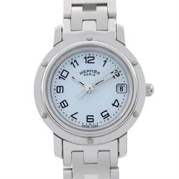 HERMES Clipper Wrist Watch CL4.210 Quartz Stainless Steel Used Women