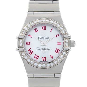 OMEGA Constellation Mini Diamond Wrist Watch 1466.63 Quartz SS Used Women