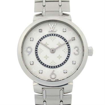 LOUIS VUITTON Tambour Slim MM Wrist Watch Q13MJ Quartz SS Used Women LV