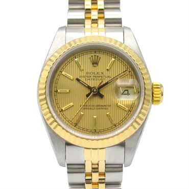 ROLEX Datejust R Wrist Watch 69173 Auto 18KYG Gold Stainless Steel Used Women