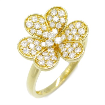 JEWELRY Diamond Ring 18KYG Yellow Gold Used women US size 5.5