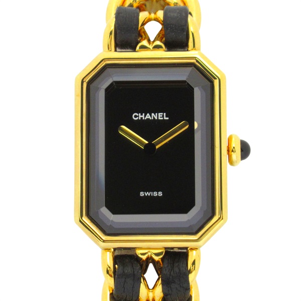 CHANEL Premiere M Wrist Watch H0001 Quartz Gold Plated leather Used Women