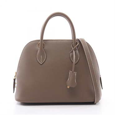 HERMES Bolide 1923 25 2way Handbag Evercolor leather Etoupe Grey Used B GHW
