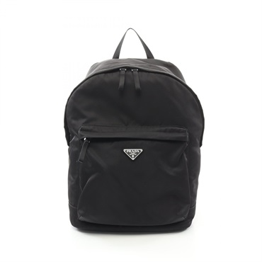 PRADA TESSUTO Rucksack Backpack 2VZ034 Nylon Black Used unisex logo