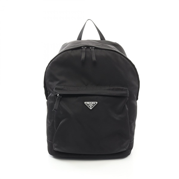 PRADA TESSUTO Rucksack Backpack 2VZ034 Nylon Black Used unisex logo