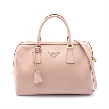 PRADA SAFFIANO LUX 2way shoulder Handbag BL0823 leather Pink Used Women logo