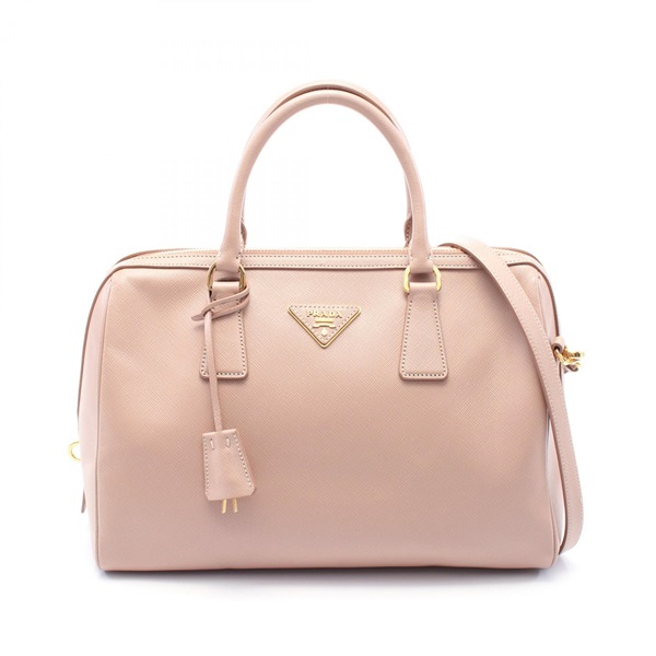 PRADA SAFFIANO LUX 2way shoulder Handbag BL0823 leather Pink Used Women logo