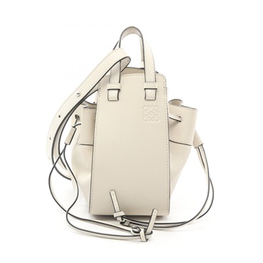 LOEWE mini hammock drawstring 2way Handbag 314V0712 leather White Used Women