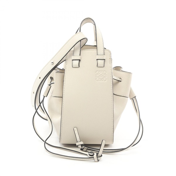 LOEWE mini hammock drawstring 2way Handbag 314V0712 leather White Used Women