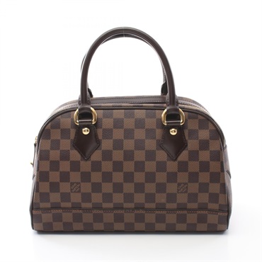 LOUIS VUITTON Duomo Handbag N60008 Damier canvas leather Brown Ebene Used Women