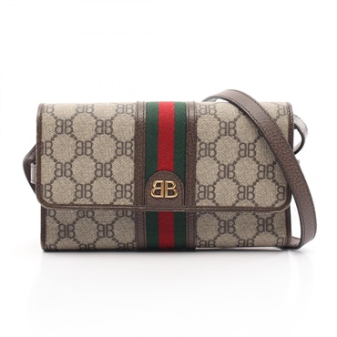 BALENCIAGA x The Hacker Project Shoulder wallet Bag 680131 0001 R canvas leather