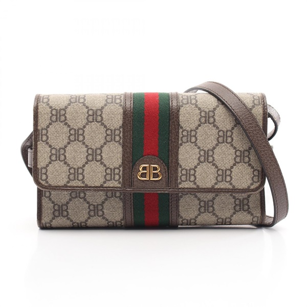 BALENCIAGA x The Hacker Project Shoulder wallet Bag 680131 0001 R canvas leather