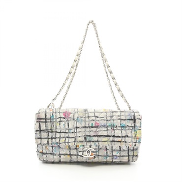 CHANEL COCO Mark Paint Graffiti Shoulder Bag A92324 leather White Used Women SHW