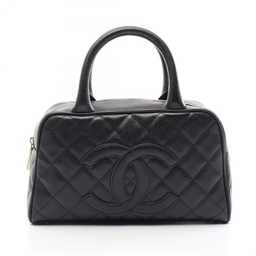 CHANEL Matelasse Hand bag A20997 leather Black Used GHW