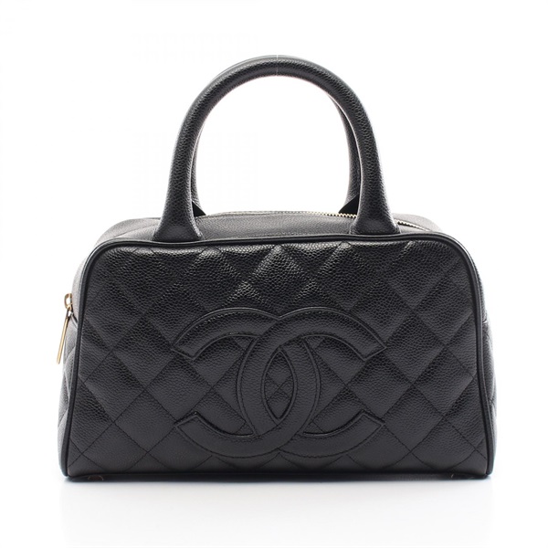CHANEL Matelasse Hand bag A20997 leather Black Used GHW