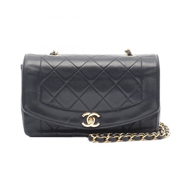 CHANEL Matelasse Diana Flap chain Shoulder Bag A01164 Lamb leather Black Used CC