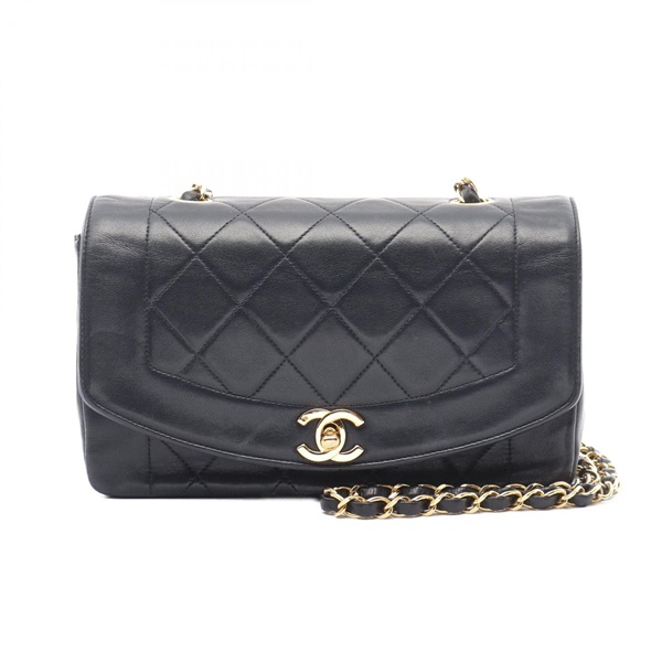 CHANEL Matelasse Diana Flap chain Shoulder Bag A01164 Lamb leather Black Used CC