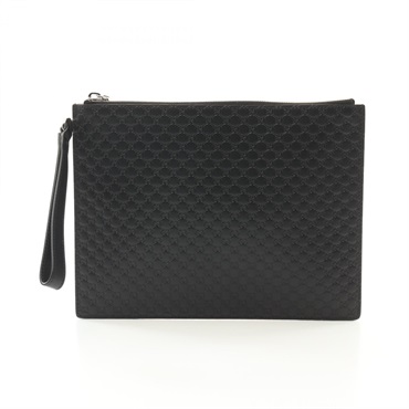 GUCCI Micro Guccisima business second clutch bag 544477 leather Black Used
