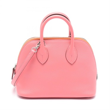 HERMES Bolide 1923 Mini Verso Hand crossbody bag B Evercolor Rose d'ete Used SHW