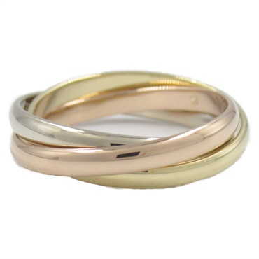 CARTIER Trinity Ring 18KYG RG WG Yellow White Rose Gold used US size 6 #52