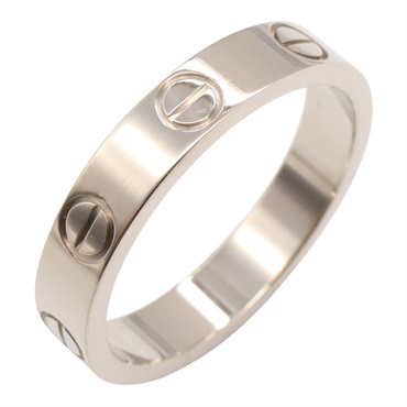 CARTIER mini Love Ring 18KWG White Gold Used unisex US size 5.25 #50