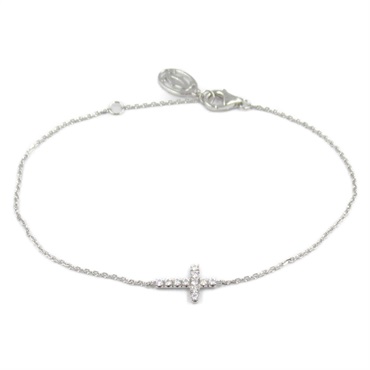 CARTIER Symbol Cross Bracelet Diamond 18KWG White Gold Used Women