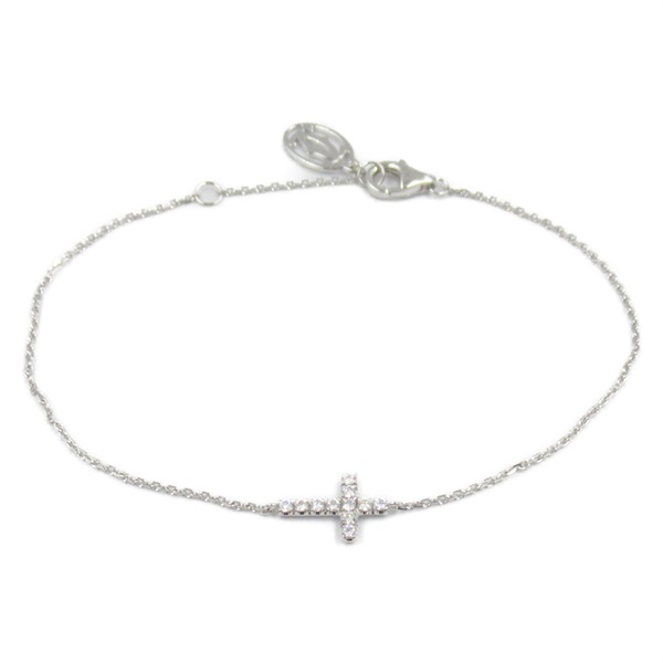 CARTIER Symbol Cross Bracelet Diamond 18KWG White Gold Used Women