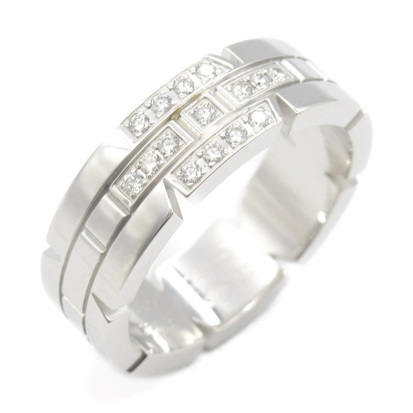 CARTIER Tank Francaise Diamond Ring 18KWG White Gold Used women US size 6.25 #53