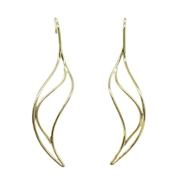TIFFANY＆CO Wave Small Pierced earrings 18KYG Yellow Gold Used women